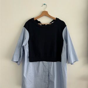Zara Black and Blue Layered Blouse
